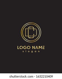 Creative and Minimalist Letter DC in circle Logo Design Icon, Editable in Vector Format in Black and White Color