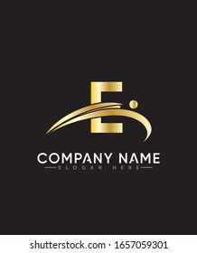 Creative and Minimalist Letter E  Logo Design Icon, Editable in Vector Format in Black and White Color