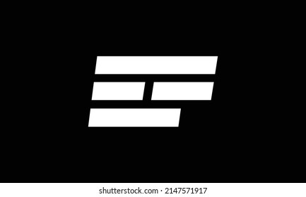 Creative and Minimalist Letter EF Logo Design Icon, Editable in Vector Format in Black and White Color