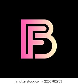 Letra creativa y minimalista Diseño de logotipo FB con letras F y B , Monograma FB