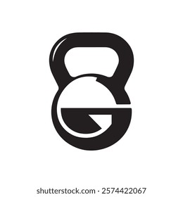 Creative Minimalist Letter G Kettlebell Logo Design Silhouette Vector Illustration