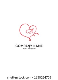 Creative and Minimalist Letter H Heart Logo Design Icon, Editable in Vector Format in Black and White Color