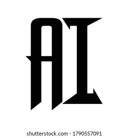 creative minimalist letter initial AI logo