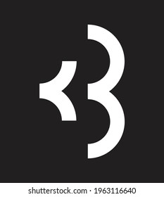 Icono de diseño de logotipo KB de carta creativa y minimalista, editable en formato vector en color blanco y negro
