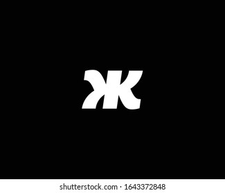 Creative and Minimalist Letter KK Logo Design Icon, Editable in Vector Format in Black and White Color