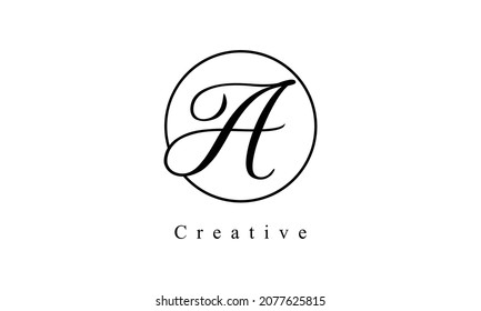 Letra creativa y minimalista icono de diseño de círculo con logotipo, editable en formato vector en color blanco y negro