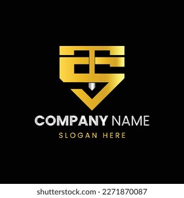 Creative and Minimalist Letter Logo Design Icon, Editable in Vector Format in Black and White Color