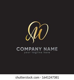 Creative and Minimalist Letter M Heart Logo Design Icon, Editable in Vector Format in Black and White Color