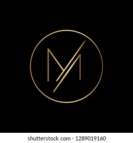 Creative and Minimalist Letter M Logo Design Icon, Editable in Vector Format in Black and White Color 