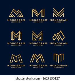 Creative and Minimalist Letter M Logo Design Set
