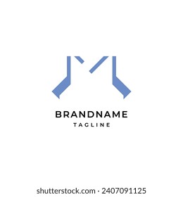 Plantilla de diseño de logotipo M para letras creativas y minimalistas