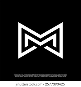 Creative and minimalist letter M or MM logo design. Letter M logo design template.