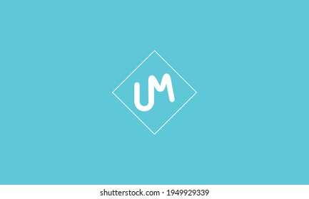 Creative and Minimalist Letter MU UM Logo Design Icon, Editable in Vector Format in Black and White Color