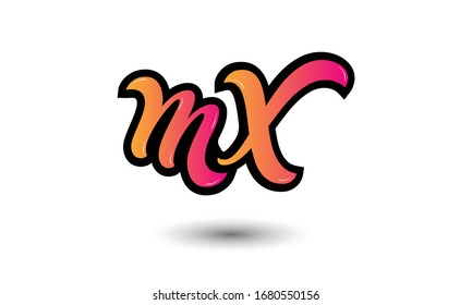 Icono de diseño de logotipo MX de carta creativa y minimalista, editable en formato vectorial 
