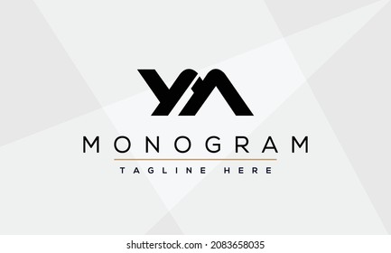 Creative and Minimalist Letter MY YM Logo Design Icon