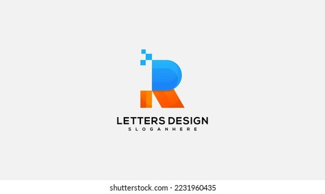 Creative and Minimalist Letter RR R Logo Design Icon 
