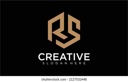 Creative and Minimalist Letter RS Logo Design , RS Monogram