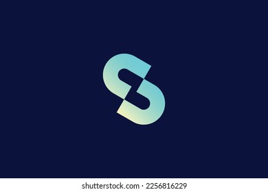 Creative and minimalist letter S Z logo design template on black background