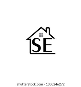 creative minimalist letter SE initials logo