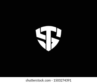 Creative and Minimalist Letter ST TS Logo Design Icon, Editable in Vector Format in Black and White Color