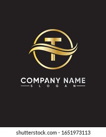 Creative and Minimalist Letter T  Logo Design Icon, Editable in Vector Format in Black and White Color