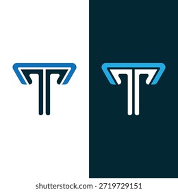 Vector de archivo de Plantilla de diseño de icono de logotipo de letra T creativa y minimalista.