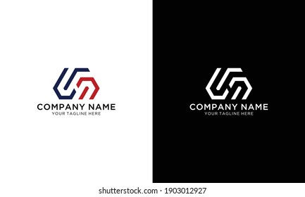 Creative and Minimalist Letter UN Logo Design Using letters U and N , UN Monogram