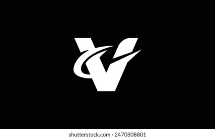 Icono creativo y minimalista del diseño del logotipo de la letra V