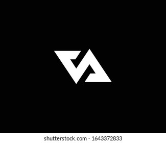 Creative and Minimalist Letter VA Logo Design Icon, Editable in Vector Format in Black and White Color