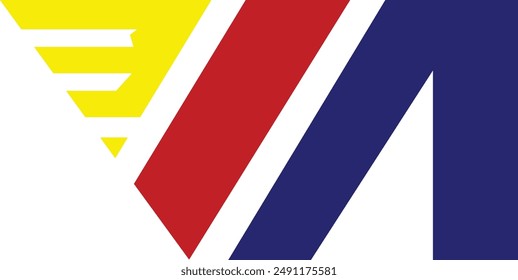 Creative and Minimalist Letter VA Logo icon Design in  red , yellow and blue Color logo design vector motors logo