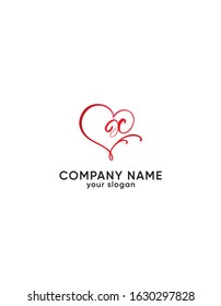 Creative and Minimalist Letter X Heart Logo Design Icon, Editable in Vector Format in Black and White Color