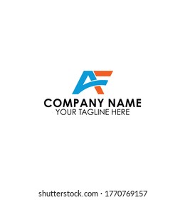 Creative and Minimalist Letters AF, FA Logo Design