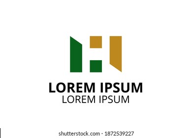 creative minimalist line initial letter h logo type design idea illustration with modern clean negative space style for any professional business company.