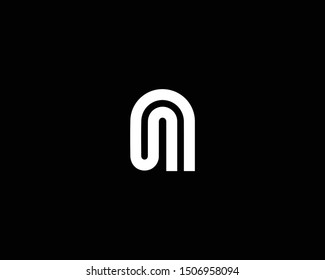 Creative and Minimalist Logo Design of Letter N NN SN NS, Editable in Vector Format in Black and White Color