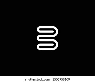 Creative and Minimalist Logo Design of Letter E B EB BE, Editable in Vector Format in Black and White Color