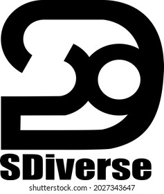 Creative and Minimalist Logo Design of Letter SD DS, Editable in Vector Format in Black and White Color