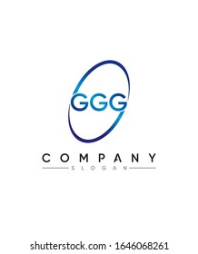 Letra con logotipo creativo y minimalista con combinaciones G, G y G. Combinaciones de 3 letras