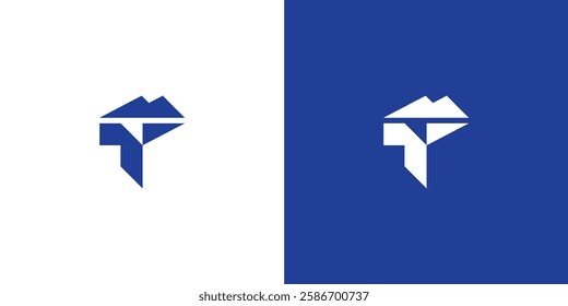 Creative and Minimalist Logo letter T mountain