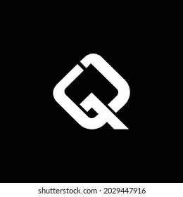 Creative minimalist modern abstract letter Initial Q logo white color on black background in unique style illustration
