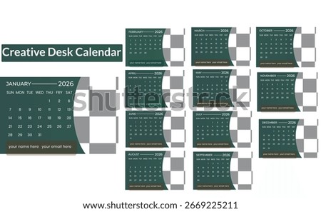 creative minimalist modern elegant desk calendar design
