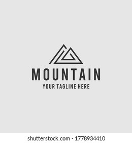 Creative Minimalist Mountain Logo Design Stock Vector (Royalty Free ...