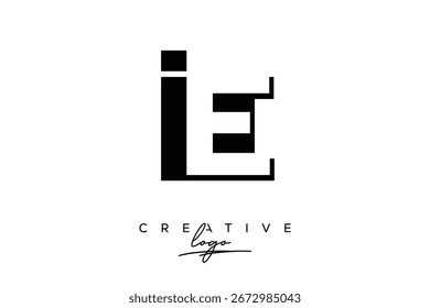 IE Creative Minimalist Negative Space Latter Logo con monograma moderno para marca y logotipo de marca comercial con letras iniciales Diseño de logotipos para marca.
