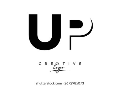 Logotipo creativo minimalista de espacio negativo de UP con monograma moderno para marca y logotipo de marca comercial con letras iniciales Diseño de logotipos para marca.