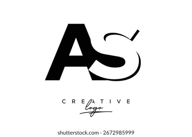 Logotipo de espacio negativo minimalista creativo de AS con monograma moderno para marca y logotipo de marca comercial con letras iniciales Diseño de logotipo para marca.