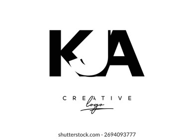 Ein kreatives minimalistisches Negativ-Space-Latter-Logo mit modernem KJMonogramm für Branding und Business Lettermark-Logo mit Initial Letters Logo Design für Branding.