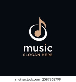 creative minimalist note music logo design for musican,music production