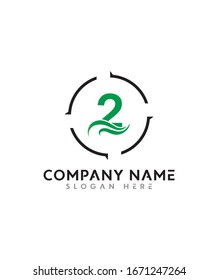 Icono de diseño con logotipo Creative y Minimalista número 2, editable en formato vector en color blanco y negro