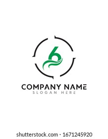 Icono de diseño con logotipo Creative y Minimalista número 6, editable en formato vectorial en color blanco y negro