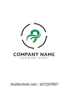 Creative and Minimalist number 9  Logo Design Icon, Editable in Vector Format in Black and White Color