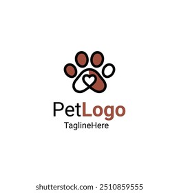 Design criativo minimalista logotipo animal de estimação | Logotipo Paw | Logotipo moderno